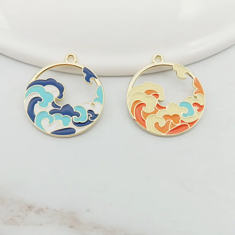 Gold Beach Charm - Wave, Ocean Charm