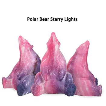 

Polar Bear Starry Night Light 3D Printing Table Lamp LED Smart Home Creative Lighting Adjustable Light USB Charging Home Decor