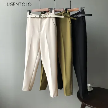

Lugentolo Women Pants Spring Harem High Waist Loose Solid Elegant Thin Casual Lady OL Suit Ankle-length Pants