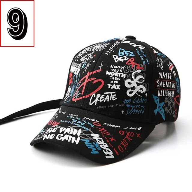 38 Styles Hot Graffiti Baseball Cap Women’s Hat Summer Sun Hat Cotton Men’s Baseball Cap Sports Cap Golf Cap Gorras Hombre 9