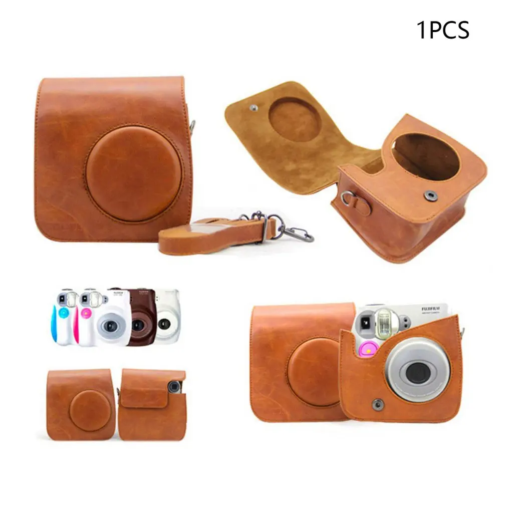 PU Leather Instax Camera Case Bag for Fujifilm Instax Mini 7s 7c Instant Camera Polaroid Camera Protective Case