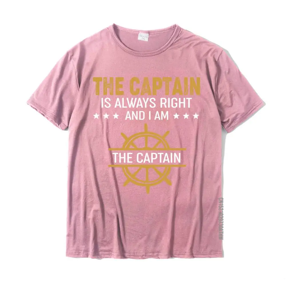cosie Printed Printing Short Sleeve ostern Day Tops & Tees Family Round Collar All Cotton Tee-Shirt Male T-shirts The Captain Is Always Right And I Am The Captain Pullover Hoodie__MZ19780 pink