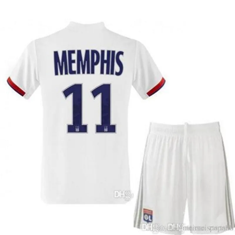 Детский комплект,, Lyonnais, футбольные майки, 19/20 Lyon TRAORE MEMPHIS, FEKIR OL AOUAR GOUIRI CORNET JUNINHO, Детская футбольная рубашка