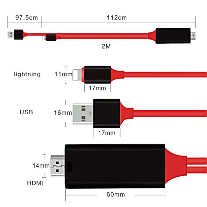 USB HDMI 1080P умная розетка конвертер кабель для Apple ТВ для iPhone 7/7 Plus цифровой кабель HDMI HD ТВ адаптеру HDMI/VGA/AV