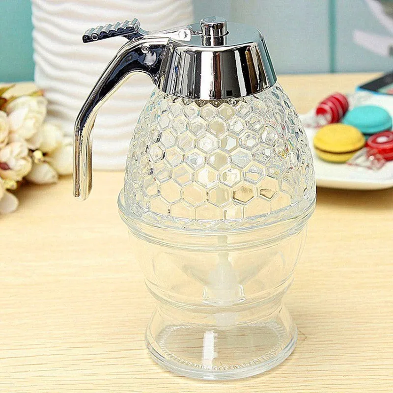 Squeeze Bottle Honey Jar Container Bee Drip Dispenser Kettle Storage Pot Stand Holder Juice Syrup Cup Kitchen Accessories