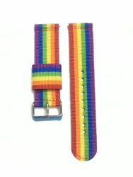Durable Canvas Nylon Watchband - Versatile 20mm & 22mm Sizes for Mi Watch Color (Rainbow colors)
