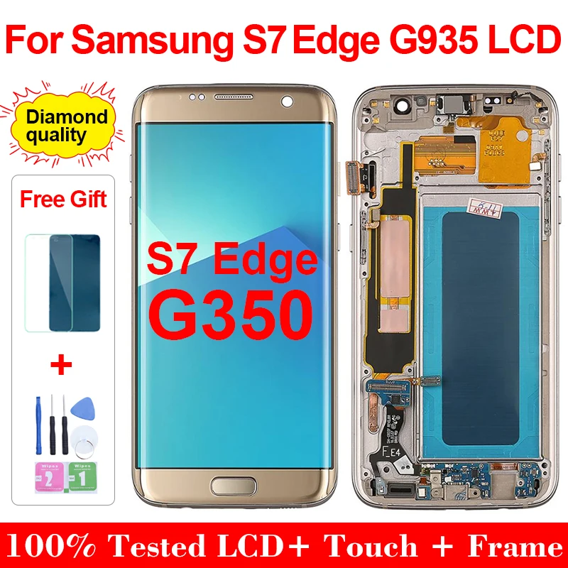 ЖК-дисплей для Samsung Galaxy S7 Edge G935f G935fd дисплей с дигитайзером в сборе замена Pantalla Samsumg