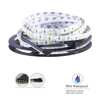 

LED Strip Lights, 5 PIN RGBW Led Strip Waterproof 12v 16.4ft (5M) 300LEDs SMD 5050 Warm White Plus RGB Light with 40Keys Remote