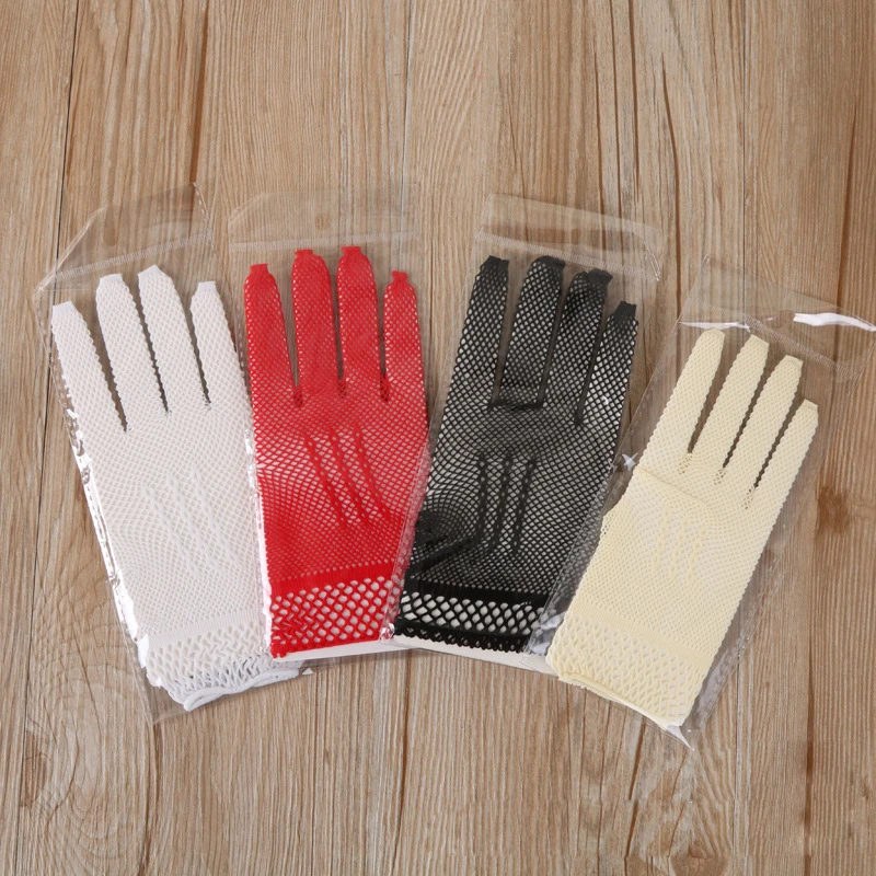 

Fashion Top Sell Fishnet Mesh Gloves Fashion Women Gloves Summer Protection Lace Elegant Lady Style Gloves foe woman