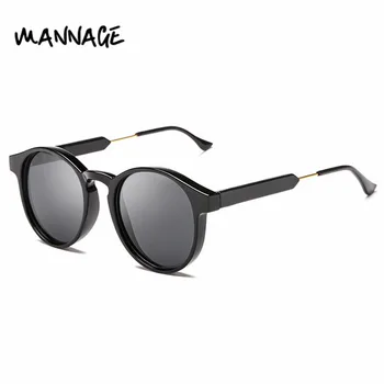 Kobiety koreańskie modne okulary przeciwsłoneczne mężczyźni jazdy okulary zewnętrzne UV400 marka projekt tanie i dobre opinie MANNAGE CN (pochodzenie) WOMEN Z żywicy ROUND Adult Z tworzywa sztucznego NONE 48mm SS0274 50mm Fashion Sunglasses Glasses Leg