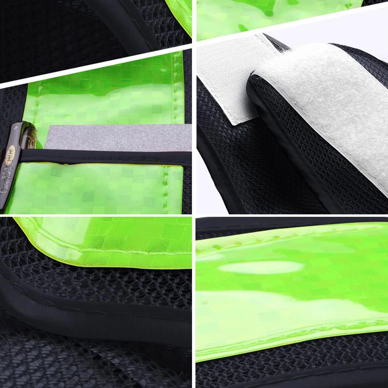 Adjustable Night Work Security Traffic or Cycling Safety Reflective Vest