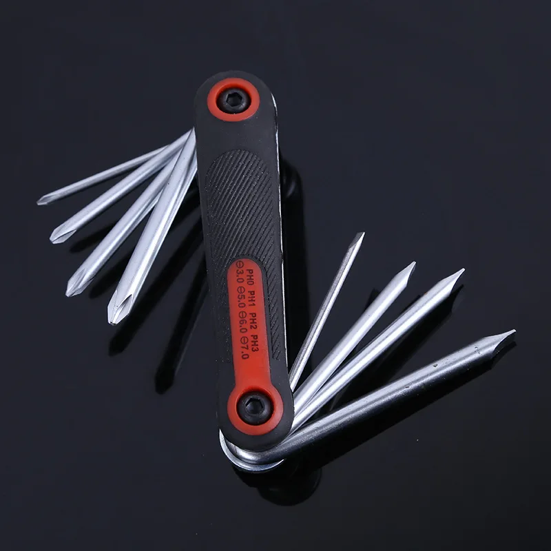 8-in-1 Klappschraubendreher-Set, Torx-Schraubendreher, Mini-Schraubendreher-Bits-Set, Sechskant-Torx-Schraubendreher, flacher Kreuzschlitzschraubendreher – Detail 3