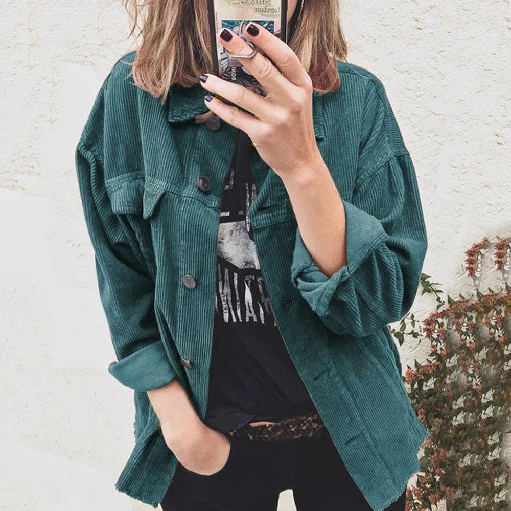 

Puimentiua Vintage Harajuku Style Jackets Women Fall 2019 Buttons Coats Femme Solid Color Overcoats Tops Cute Jackets Plus Size