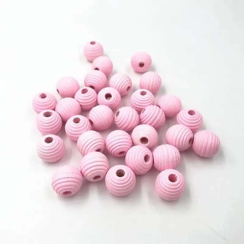 Light pink-100pcs DIY 100 шт Деревянный разделитель для резьбовых изделий бисер для изготовления ювелирных изделий DIY деревянные бусины 13X14 мм - Цвет: Light pink-100pcs