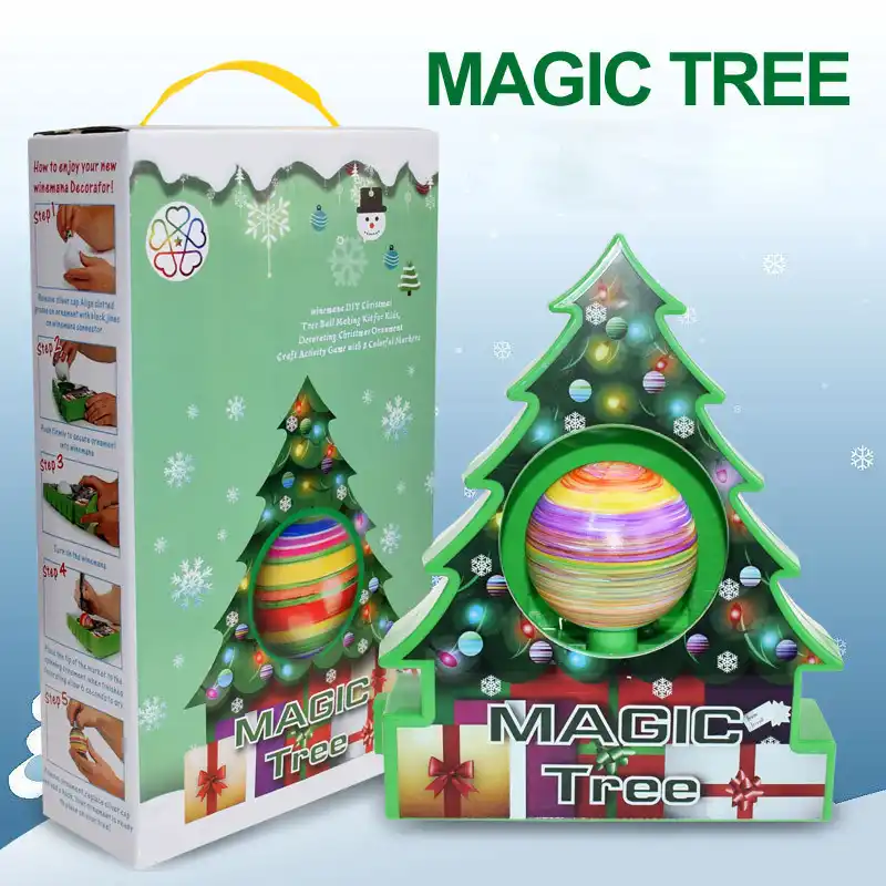 Maker Pen DIY Painting Balls Magic Musical Refill Kit for Kids MOTOULAX Christmas Tree Pendants Blank Christmas Tree Balls Ornaments Christmas Tree Decoration 
