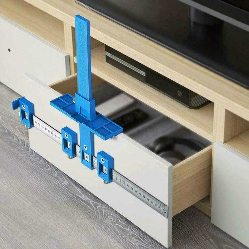 

1 Set Power Tools Punch Template Locator Drill Guide Sleeve Cabinet Hardware Jig