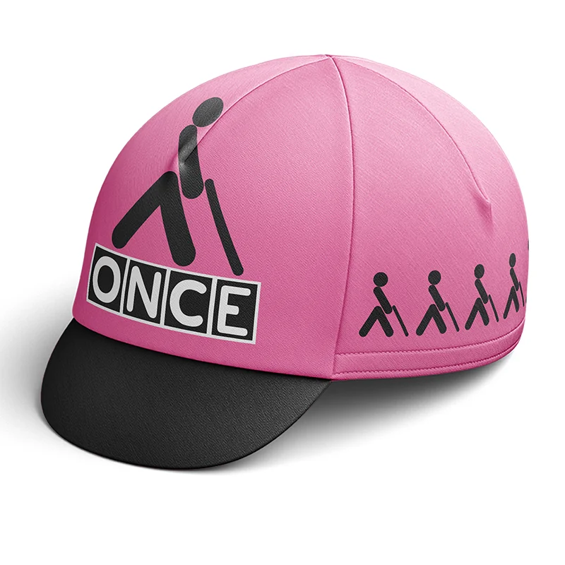 Retro ONCE Cycling Caps PINK/Yellow/White Bike Hat One Size Fits Most 2