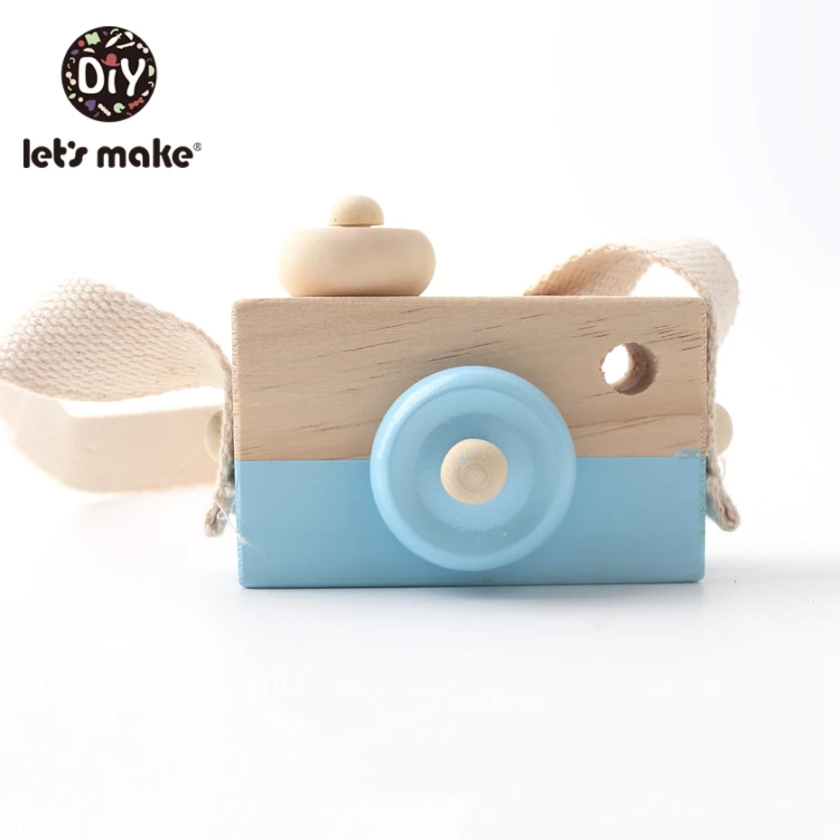 Let'S Make 1Pc Wooden Baby Toys Fashion Camera Wood Pendants Montessori Toys For Kids Wooden Diy Present Nursing Gift Baby Block - Цвет: 5