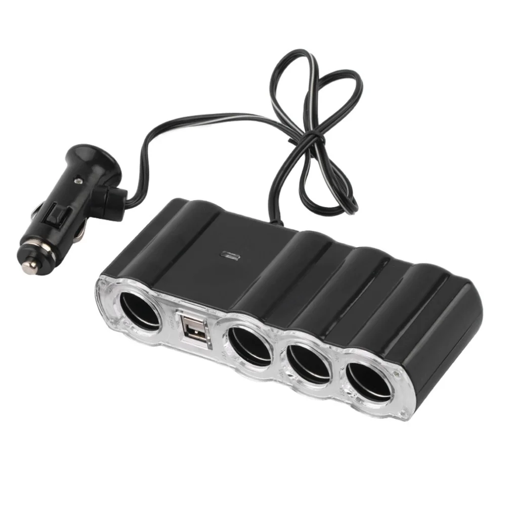 

Car Charger Digital Display Cigarette Lighter Three In One Multifunctional With Voltage Measurement Dual USB