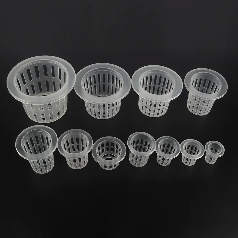 98mm Net Cup 50pcs Soilless Grow Aquaponics Hydroponics Net Pot Mesh Basket Planting Cup Hydroponic NFT