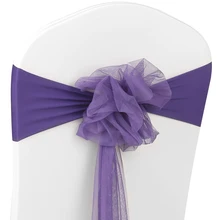 10 шт. свадебный цветок стрейч повязка на стул ленты для свадебных стульев Эластичный стул лук створки Чехлы для свадебных украшений