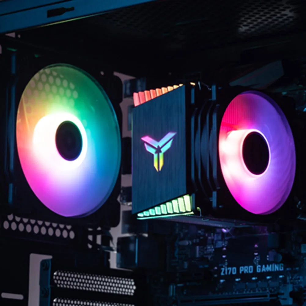 Кулер компьютерный CR1400 PWM 4 тепловых трубы 12 В RGB для Intel