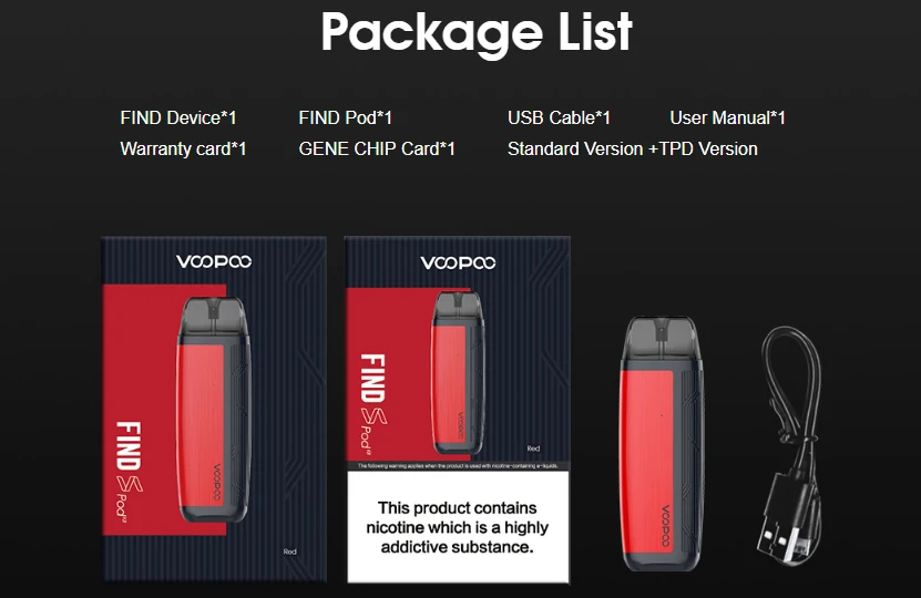 Распродажа 5 шт. VOOPOO Find Pod Комплект Pod 420 мАч батарея с 1,8 мл pod vape Ом Pod картридж электронная сигарета испаритель