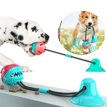 

Dog Toys Silicon Suction Cup Tug Dog RUbber Toy For Large Small Big Dog Chew Sound Interactive Toothbrush Cleaing Tooth Bite Toy