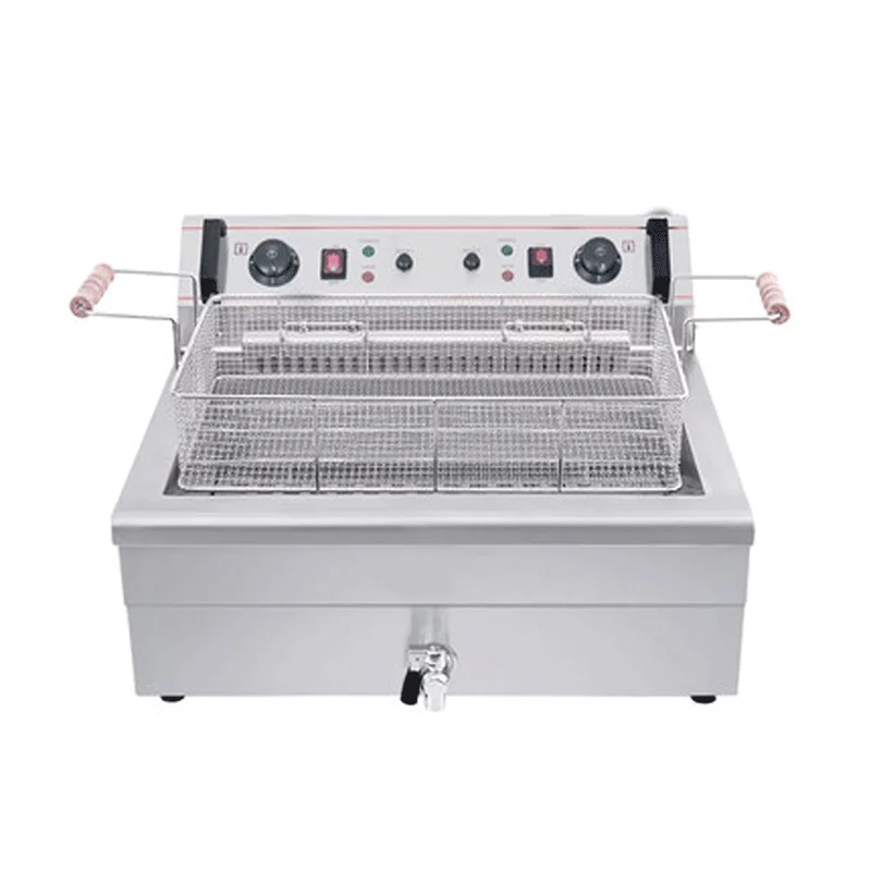 

Chommercial Fries Cooker Electric 20/30L Single Tank Single Basket Deep Fryer