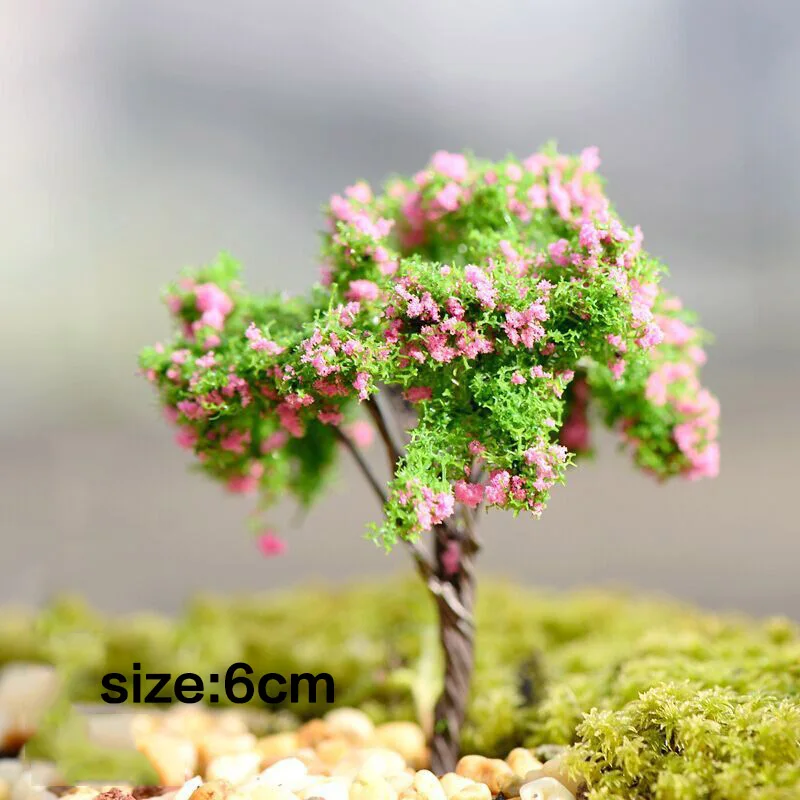 Мини для сада садовые фигурки микропейзаж установка Сакура ива моделирование деревьев Kawaii 1 шт. новые миниатюрные пластиковые - Цвет: 09