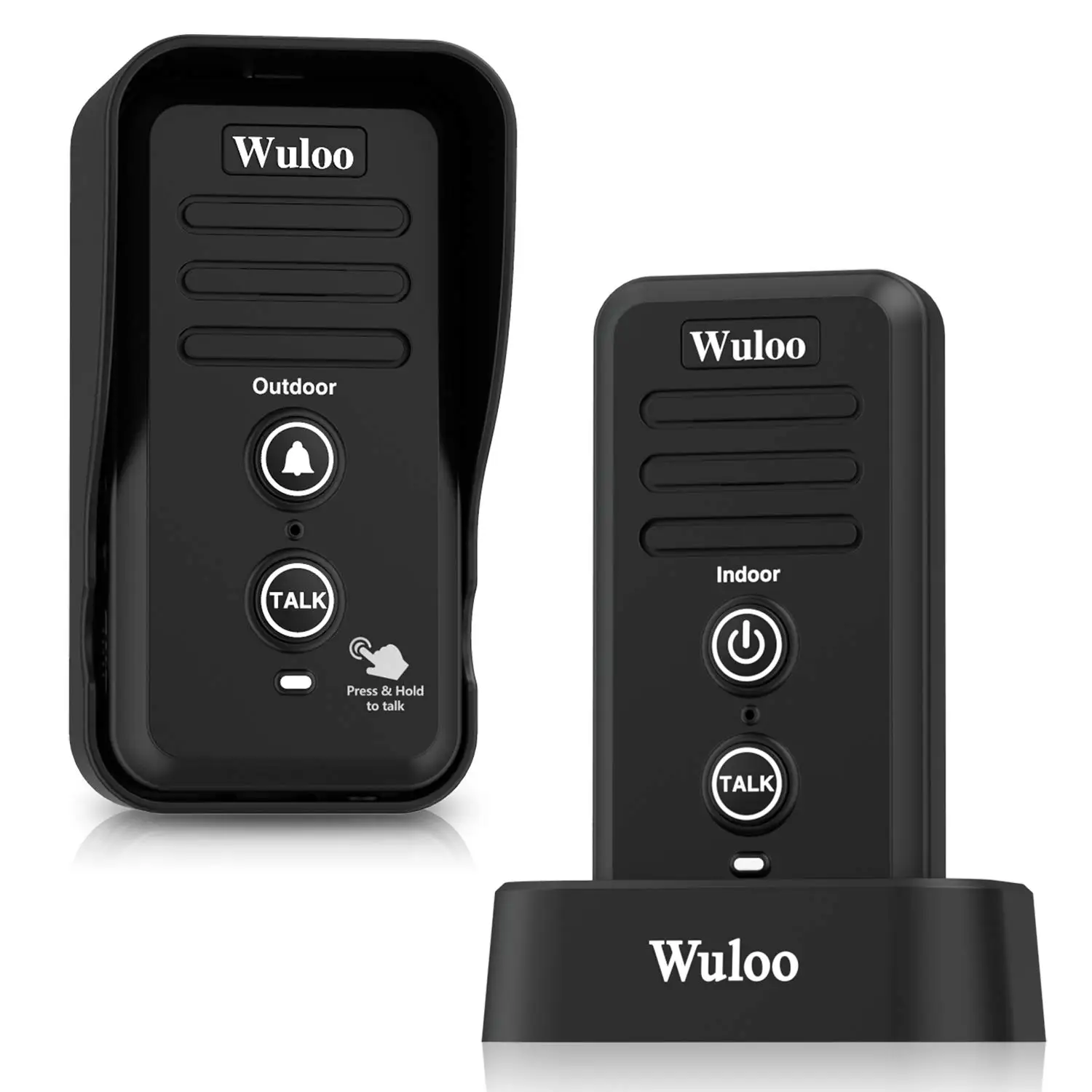 video intercom doorbell Wuloo 1/2 Mile Range Wireless Voice Doorbells Intercom System Adjust Volume Rechargeable Doorbell Receiver Waterproof Ring door intercom system