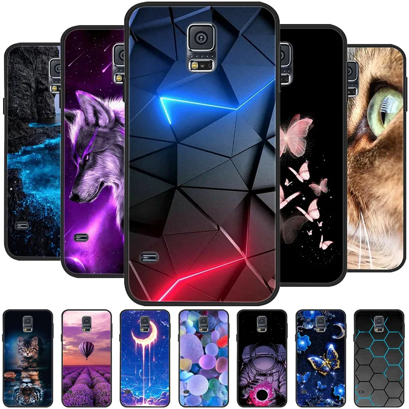 Чехол для Samsung S5 Симпатичный мягкий силиконовый чехол на заднюю панель телефона