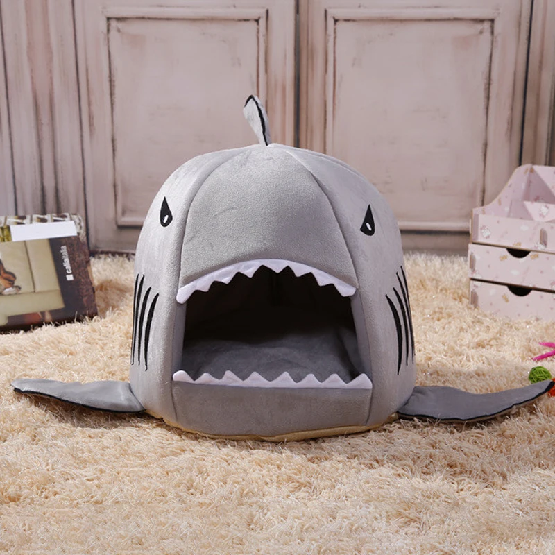 Pet Bed Gray Shark House For Dog Sleeping Sofa Bed Removable Cushion Pet Beds Dogs Puppy Beds Foldable Mat For Dog House Sofa