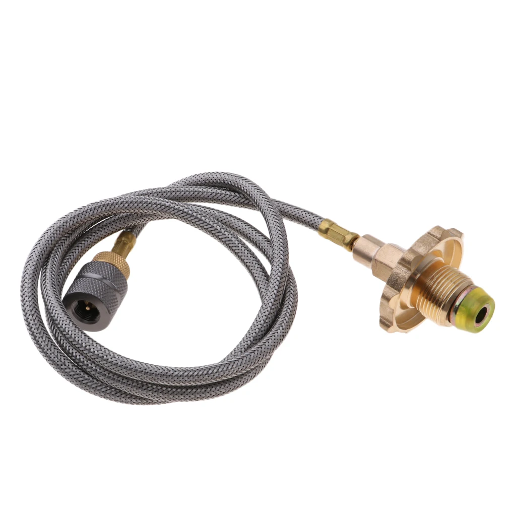 Outdoor Gas Stove Propane Refill Adapter Burner LPG Cylinder Hose Connector