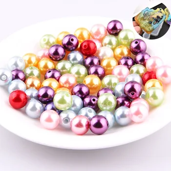 

200Pcs/lot 6MM Colorful Artificial Pearl Material Epoxy Jewelry Filling For Resin Mold Jewelry Making Accessories