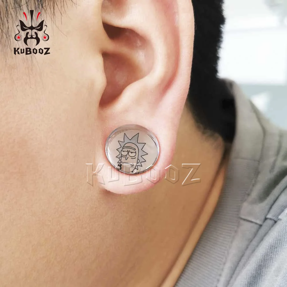 Kubooz novo simples transparente acrilic orelha piercing