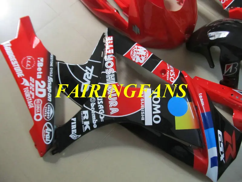Литьевая форма обтекателя кузова для GSXR1000 07 08 GSX-R GSXR 1000 K7 2007 2008 красный черный Обтекатели+ подарки SK35