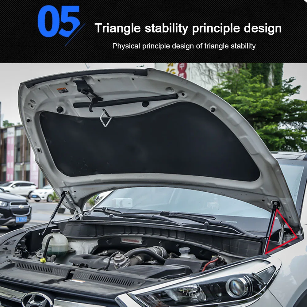 1Pair Hood Bonnet Bar Replacement Accessory Durable Prop Auto Front Trunk Strut Lift Supports Bracket Steel Spring For Tucson