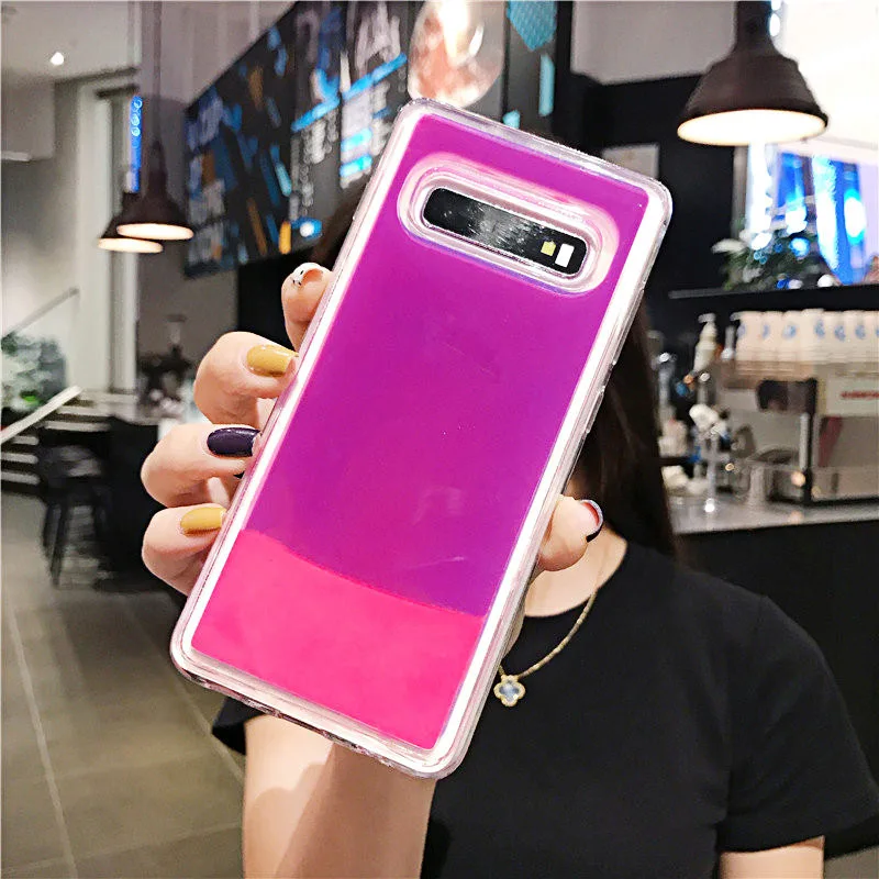 Светящийся чехол для телефона для samsung A10 A30 A50 A70 A3 A5 A8 A9 плюс Чехол для Galaxy J530 J730 J4 J6 плюс J2 премьер-Чехол - Цвет: Фиолетовый