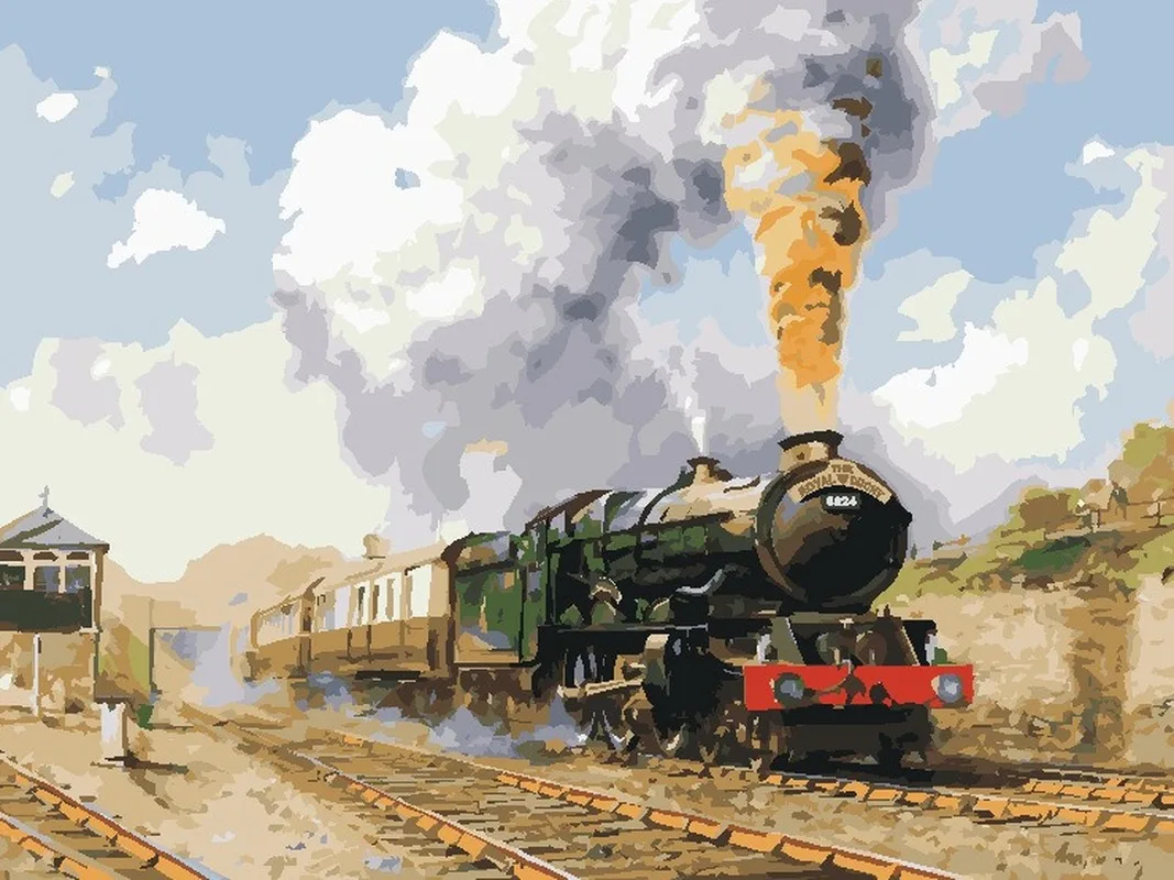 

Train Hand-painted Decorative paintings by numbers 40*50cm Anime Digital Oil Painting for Living Room Bedroom Decoration