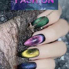 Хамелеон для использования с магнитом гель лак для ногтей стойкая блестящая Лазерная 5D кошачий глаз дизайн ногтей гель украшение