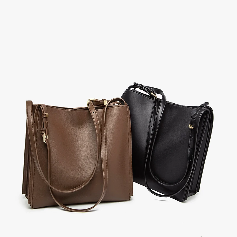 Винтажная кожаная сумка мешок модель 2021 Женская вместительная Диагональная Сумка на одно плечо модная
