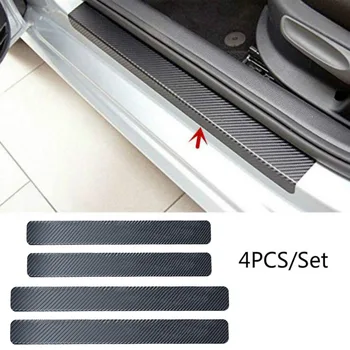 

4 PCS Universal Car Door Sill Anti kick Stickers Scuff Anti Scratch Carbon Fiber Auto Door Sticker Car Accessories Small scraper