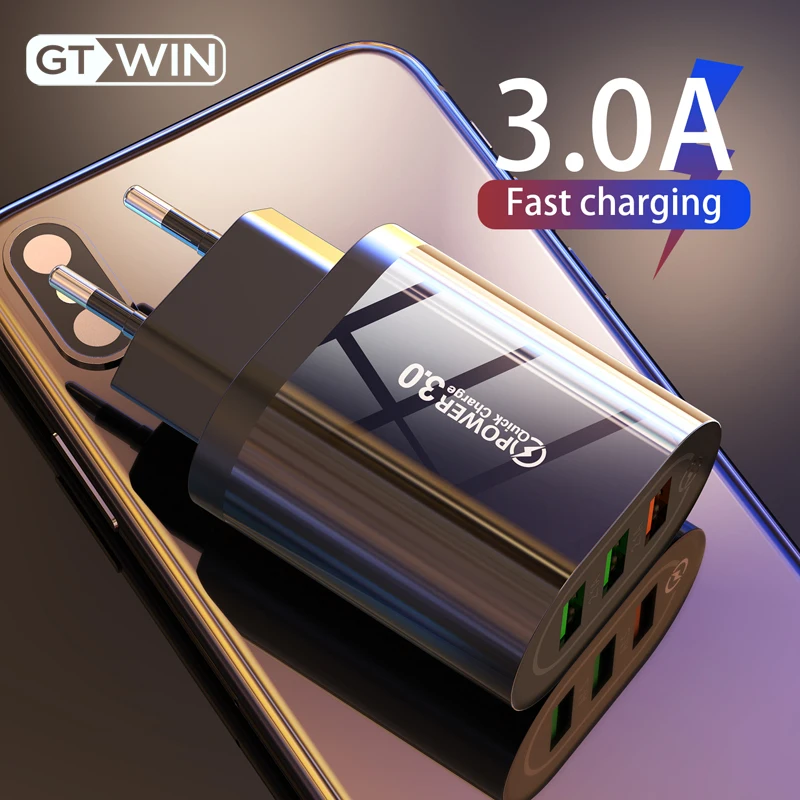 GTWIN USB зарядное устройство Quick Charge 3 0 QC Быстрая настенная зарядка мобильного