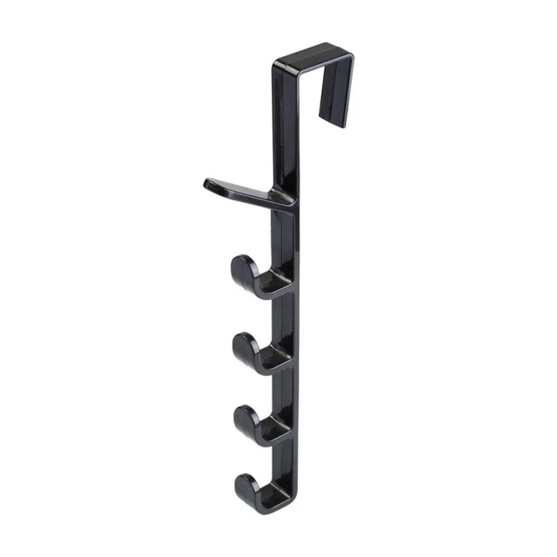 Cupboard Hanging Hook Door Hook Plastic Hat Clothes Bag Hanger Holder Kitchen Cabinet Back Garbage Bags Organizer Storage Shelf - Цвет: Черный