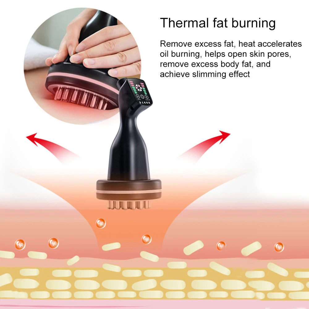 Электронный акупунктурный вибрирующий ФИЗИОТЕРАПЕВТИЧЕСКИЙ кавитационный Массажер устройство для похудения удаление жира теплый массажный гребень потеря веса