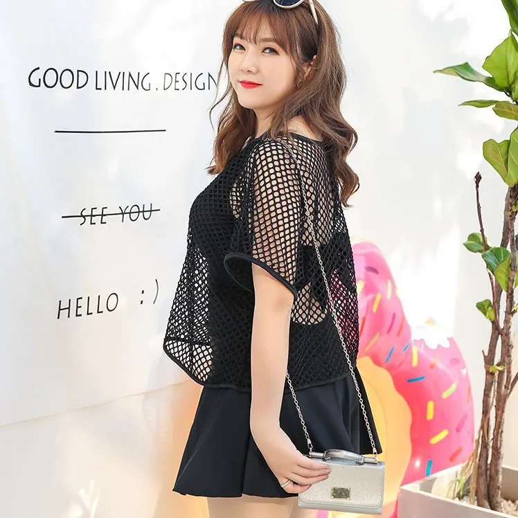 

Slimming Large Size Loose-Fit Fat Mm 200-Large Bust Push up Belly Covering Conservative Bubble Hot Spring Siamese Swimsuit Women