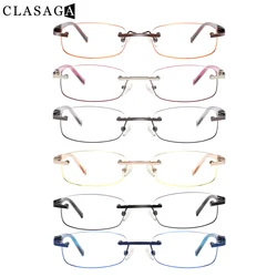 Clasaga 6 Pack High Quality Rimless Blue Light Blocking Computer Glasses For Men and Women Anti-Fatigue HD Goggles Diopter 0-400