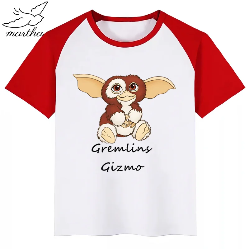 Gremlins/футболка для маленьких мальчиков и девочек; детский топ для мальчиков; детская футболка с принтом «Gremlins»; Забавные футболки; летние топы с короткими рукавами - Цвет: RedC