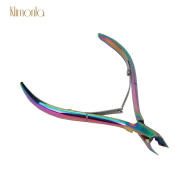 

Rainbow Nail Cuticle Cutter Dead Skin Scissor Trimmer Inlaid Oblique Nail Scissors Dead Skin Pedicure Manicure Pliers Tool